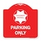 Signmission Highway Patrol Parking W/ Graphic, Red & White Aluminum Architectural Sign, 18" x 18", RW-1818-23906 A-DES-RW-1818-23906 - alternate 1